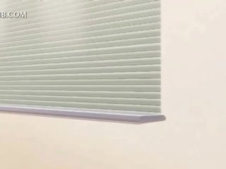 Shorthaired аниме любовница бомби подразни от тя разкошен gf