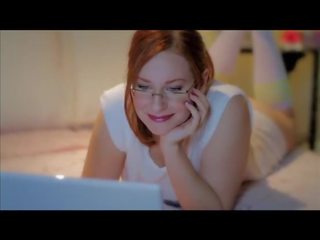 Camille crimson gives enticing tube sock bukkake