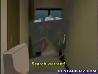 A gun in mouth starts hentai girls pussy wet