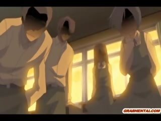 Chains hentai koedukacyjne tyłek dildoed i assfucked w the klasa