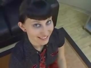 Charming punk rocker Bellarotica sucks and fucks pov
