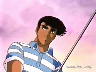 Anime i dashur shembur për t'u dukur stil në the golf fushë