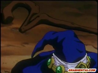 Perky hentai hard poked by giant monster
