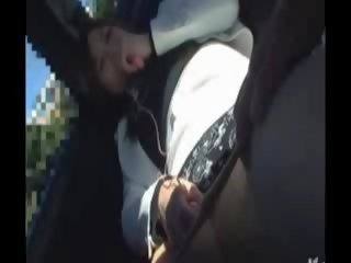 A backseat blowjob from a lascivious milf before he gets to fuck her