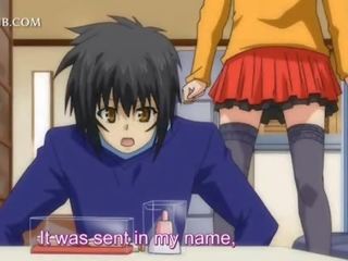 Thiếu niên hentai đặc tính kiểm tra cô ấy ngực trong các gương
