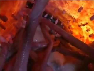 Extraordinary oriental teenager sucks freaky long tentacle