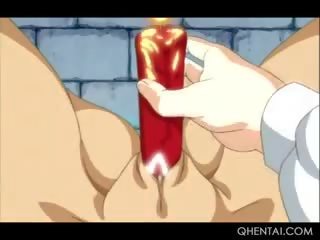 Hentai sex film Prisoner In Chains Masturbating Cunt In The Cell
