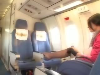 Enchanting air hostess gets fresh sperm aboard
