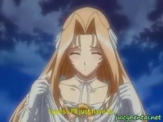 Desirable hentai princess doing blowjob