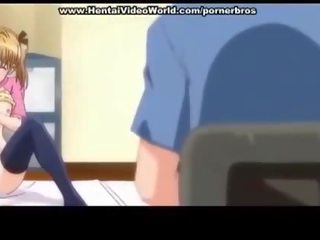 Anime násťročné mladý dáma spustí sa zábava súložiť v lôžko