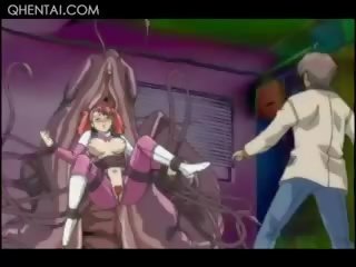 Hentai terrific tóc đỏ temptress cho blowjob trên đầu gối