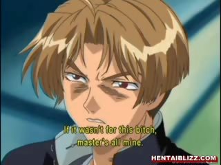 Japanisch hentai jung weiblich wird squeezed und clamp sie titten