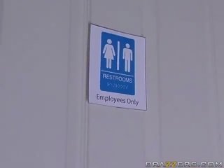 Restroom x rated film With bewitching Brunette Waitress Lezley Zen film