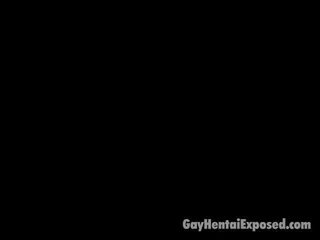 М'яз bodied манга гомосексуаліст kicking a крихітна чувак і трахання його gazoo жорсткий
