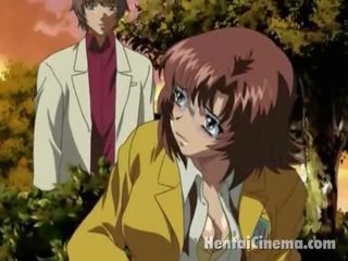 Brown Haired Anime darling In Glbooties Gives Felatio To A desiring Stud In Tthis chap Park