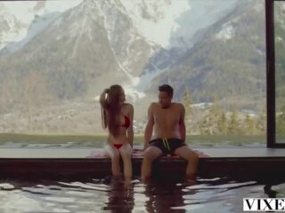 VIXEN Ski bunny Sonya has hard up x rated film in the Alps